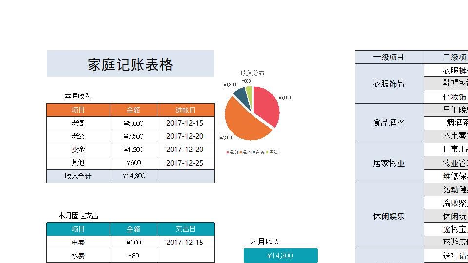 家庭记账表格.xlsx