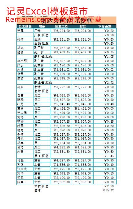 3月工资单.xlsx