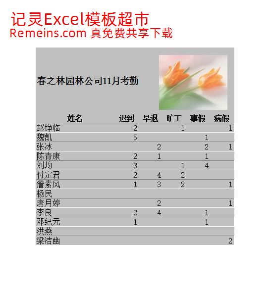 员工考勤表1.xls