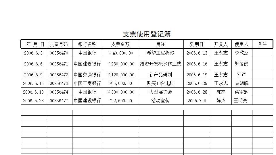 支票使用登记簿.xls