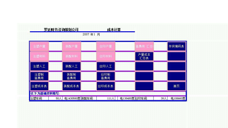 制造业成本核算模板.xls