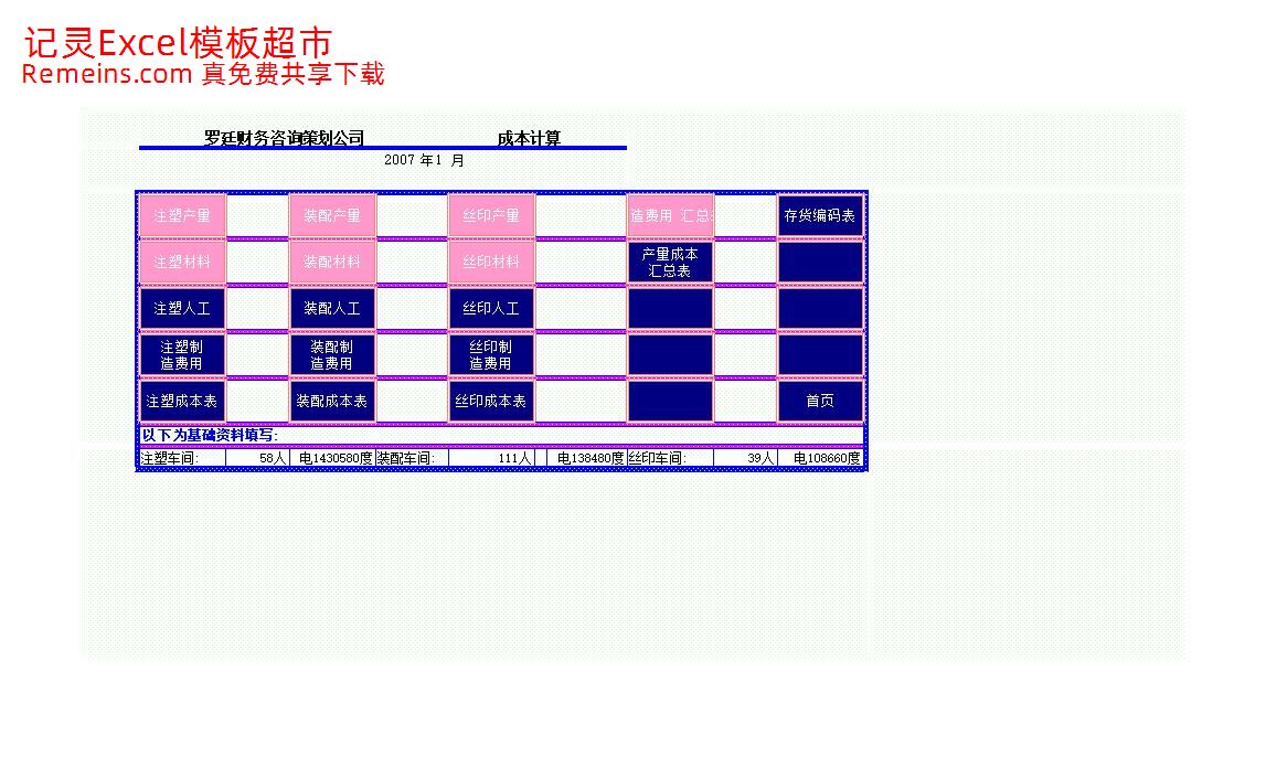 制造业成本核算模板.xls