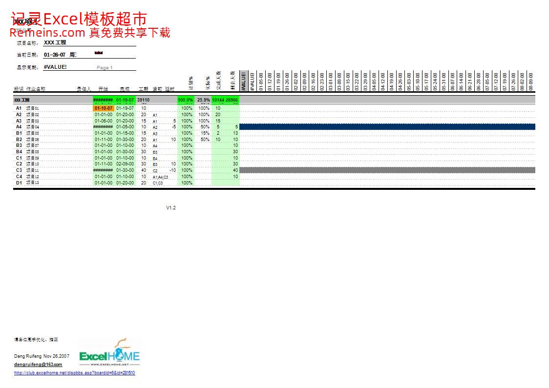 Excel甘特图模板.xls