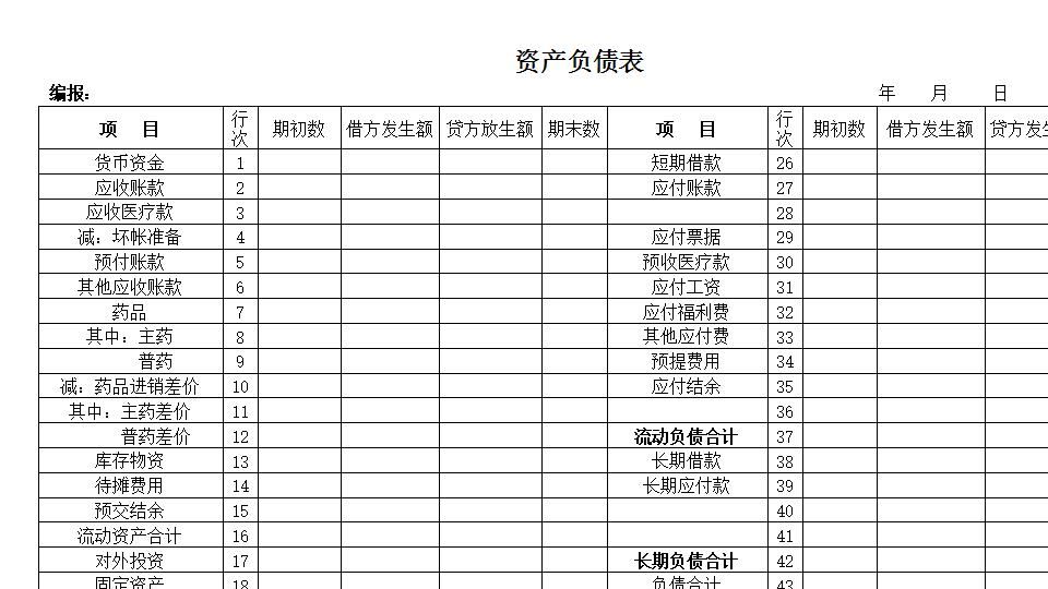 民营医院资产负债表.xls