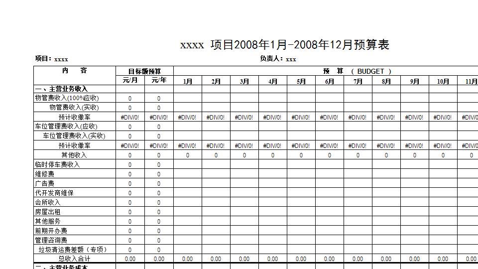 物业管理费预算表.xls
