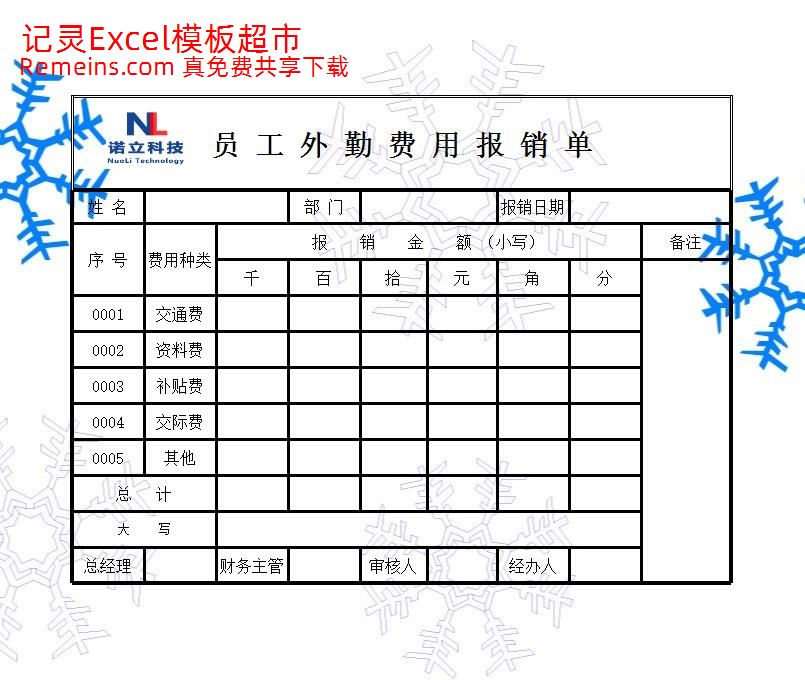 员工外勤费用报销单.xlsx