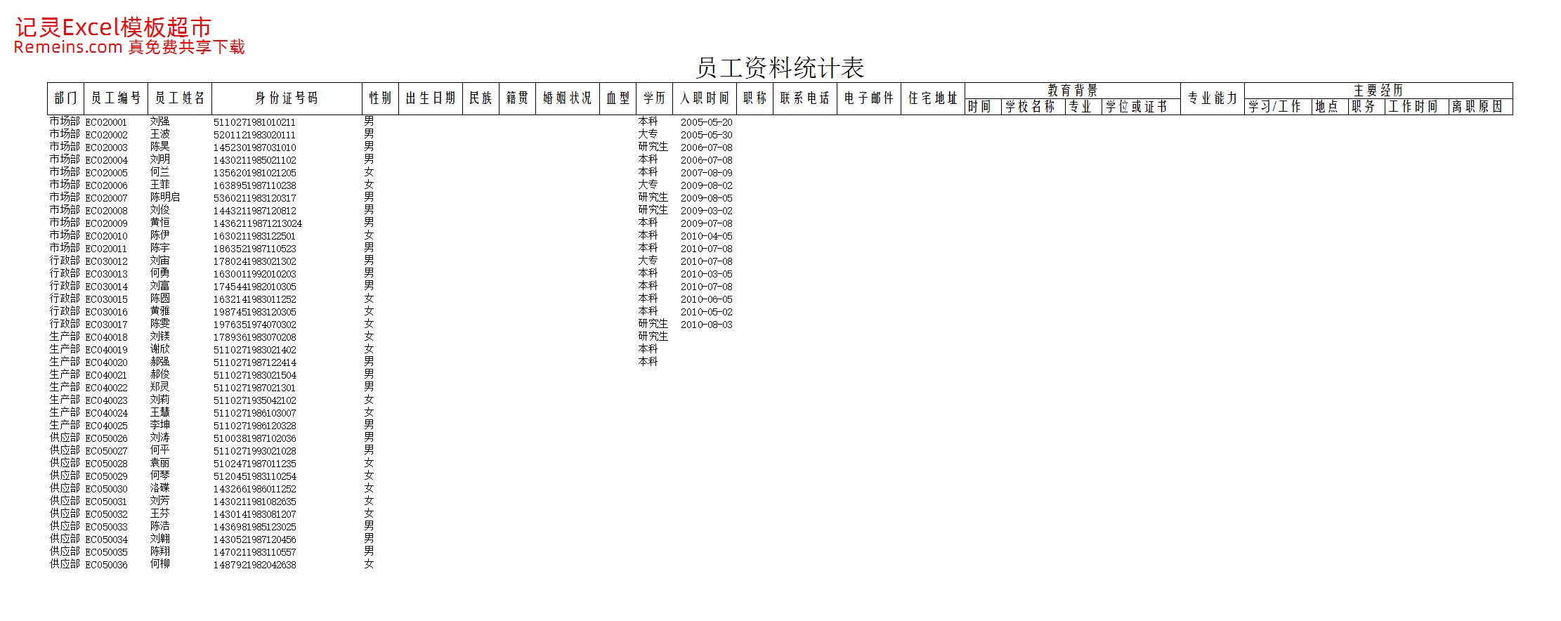 员工工龄统计表.xlsx