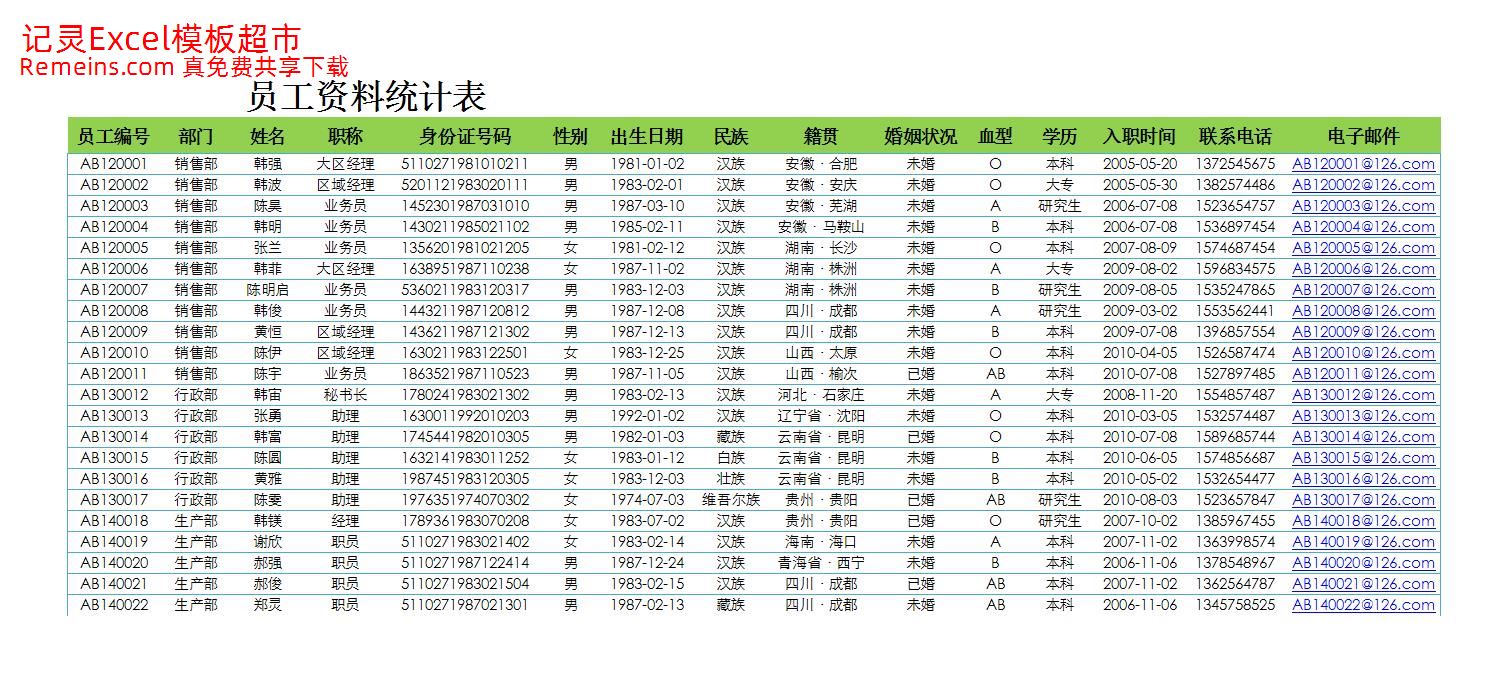 员工资料查询表.xlsx