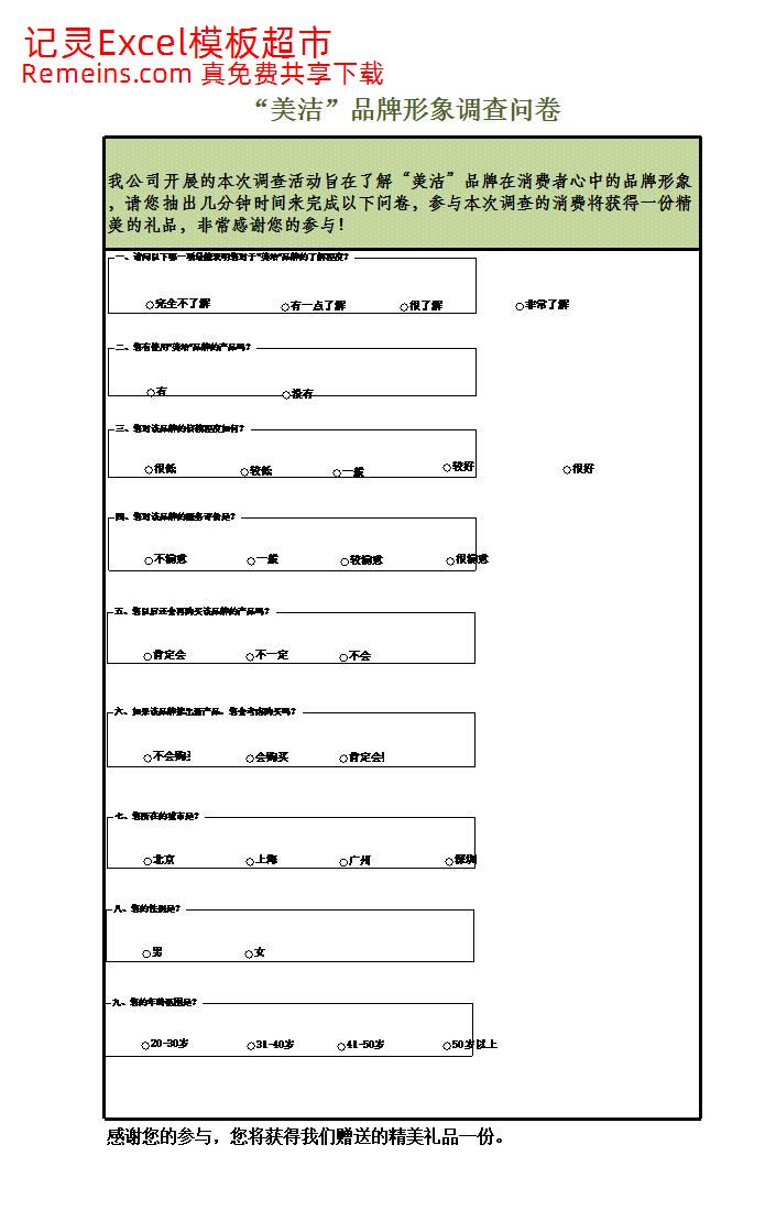 品牌形象调查结果与分析.xlsx