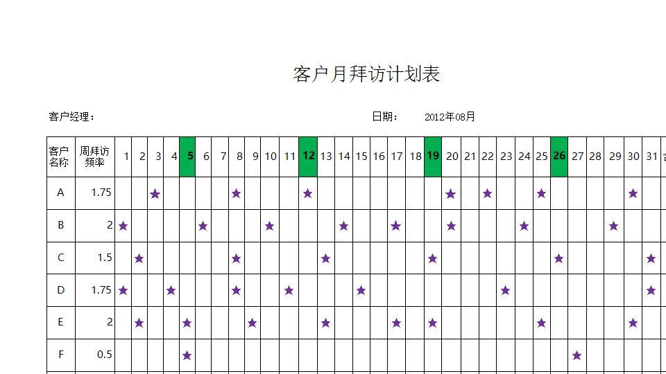 客户月拜访计划表.xlsx