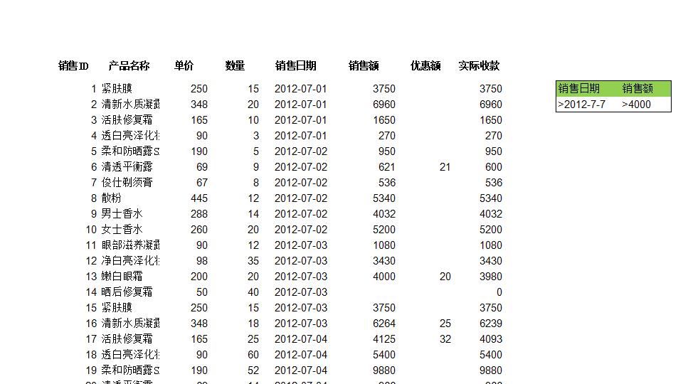 对销售记录进行高级筛选.xlsx