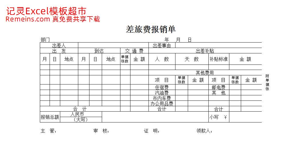 差旅费用报销单.xlsx