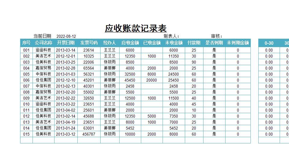 应收账款管理.xlsx