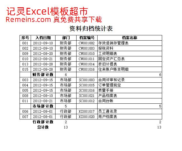 归档的文件表.xlsx