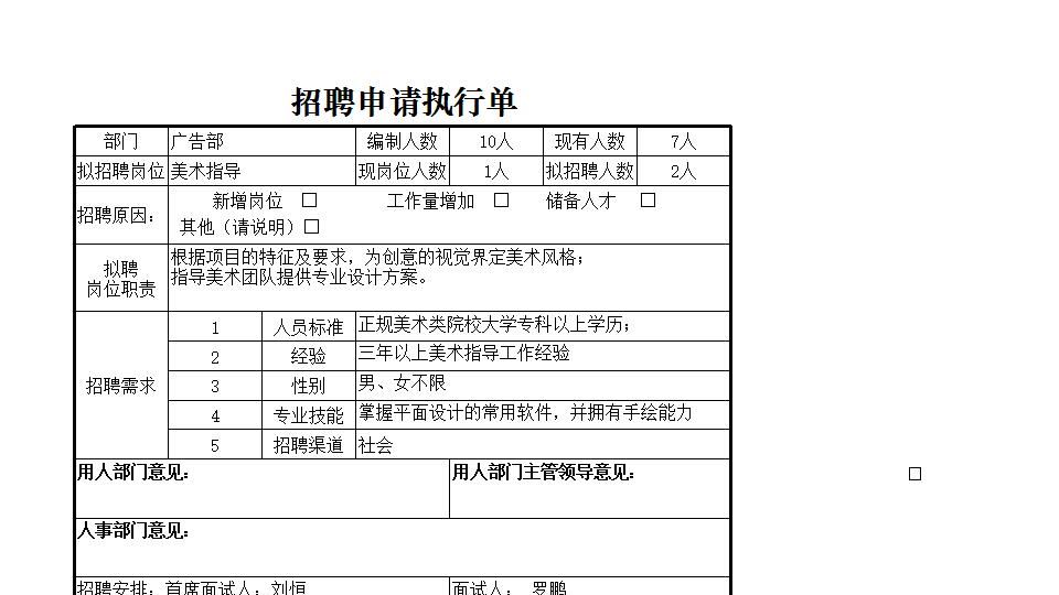 招聘申请执行单.xlsx