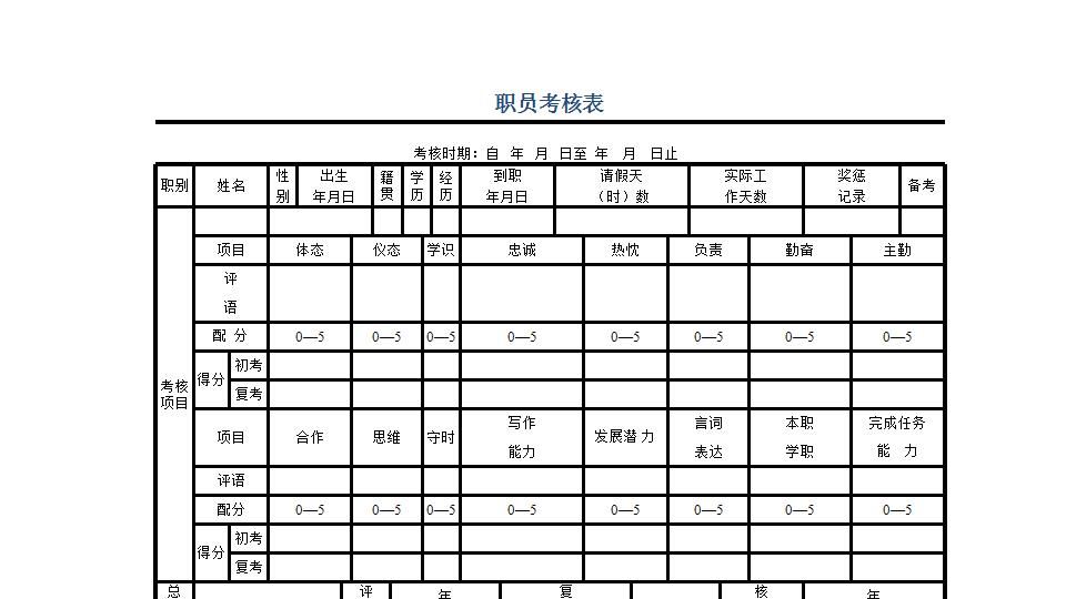 职员考核表.xlsx