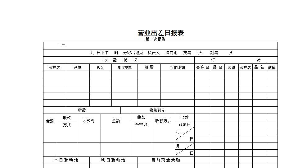 营业出差日报表.xlsx