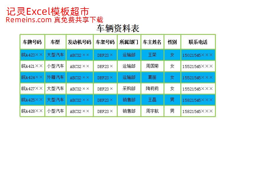 车辆资料表.xlsx