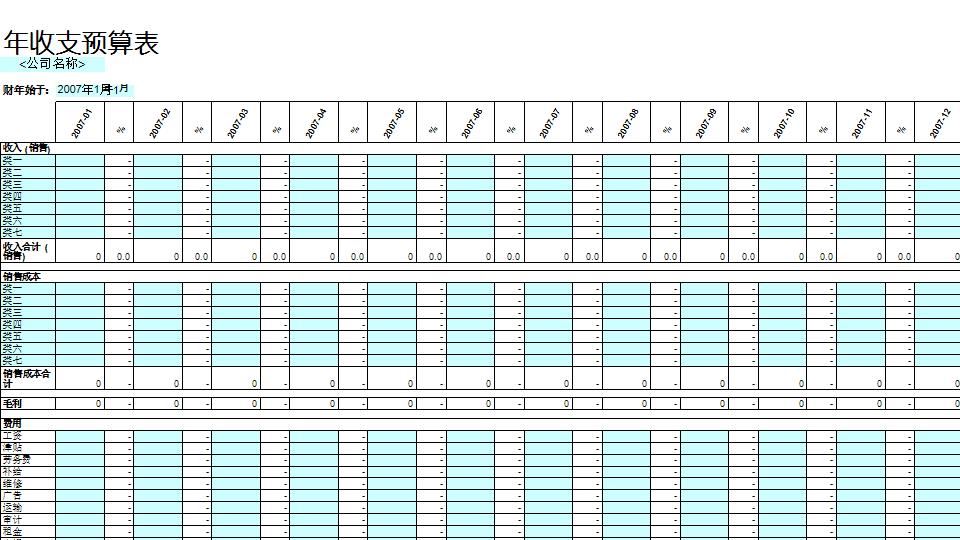 年收支预算表.xlsx
