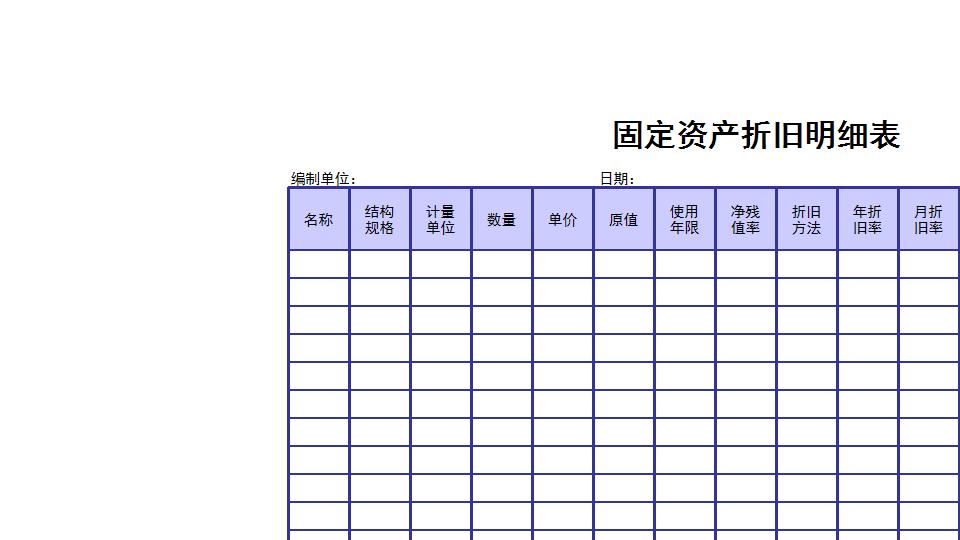 固定资产折旧明细表.xls