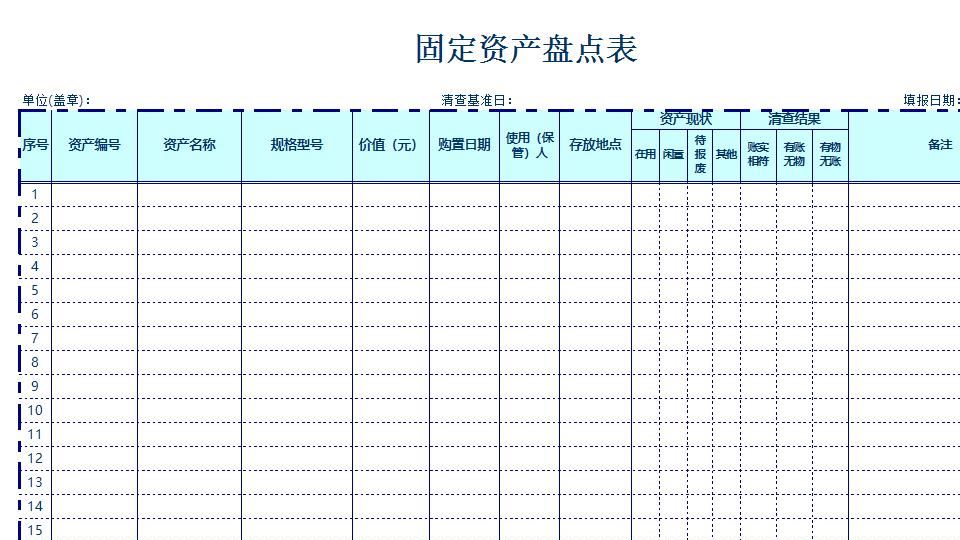 固定资产盘点表9.xls