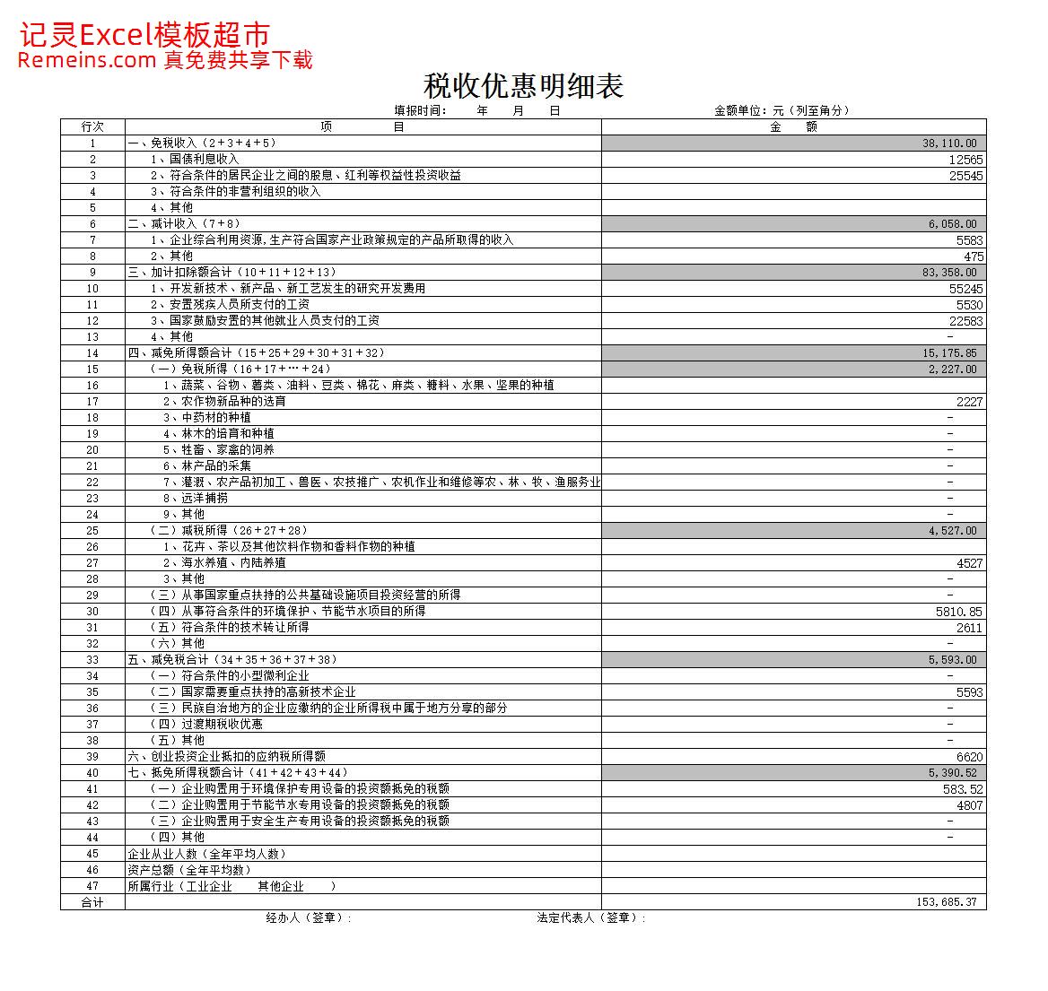 税收优惠明细表.xlsx