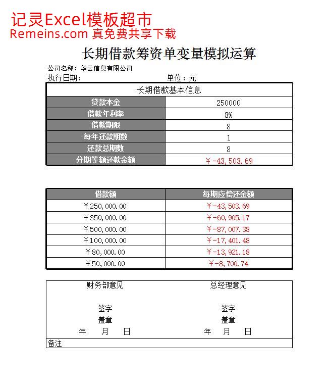 长期借款筹资单变量模拟运算.xlsx