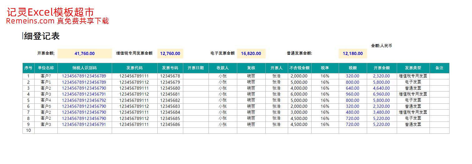 发票明细登记表.xlsx