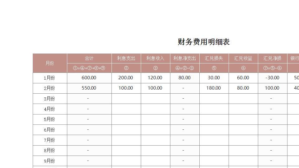 财务费用明细表.xlsx
