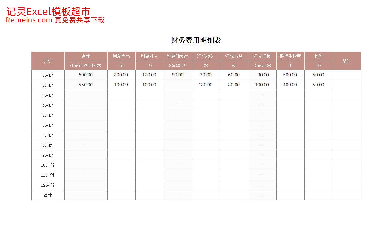 财务费用明细表.xlsx