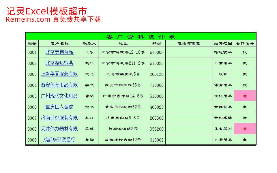 企业客户资料统计表1.xlsx