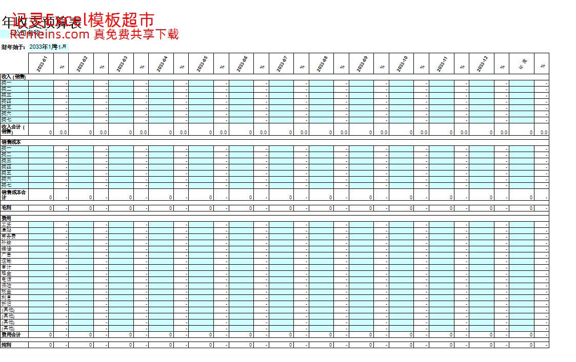 年收支预算表.xlsx