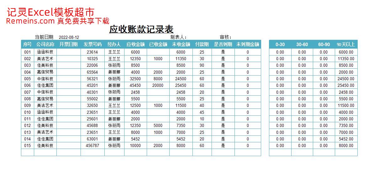 应收账款记录表.xlsx