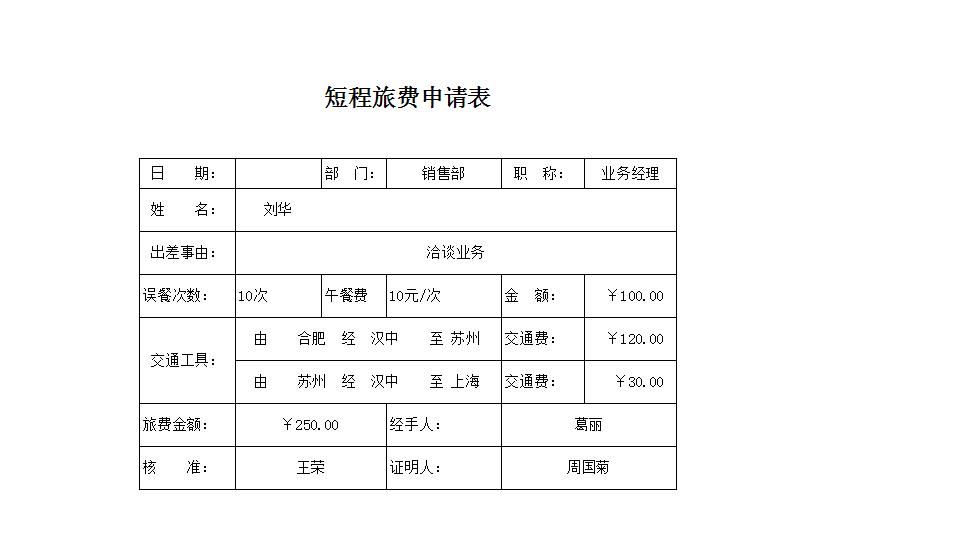 短程旅费申请表.xlsx