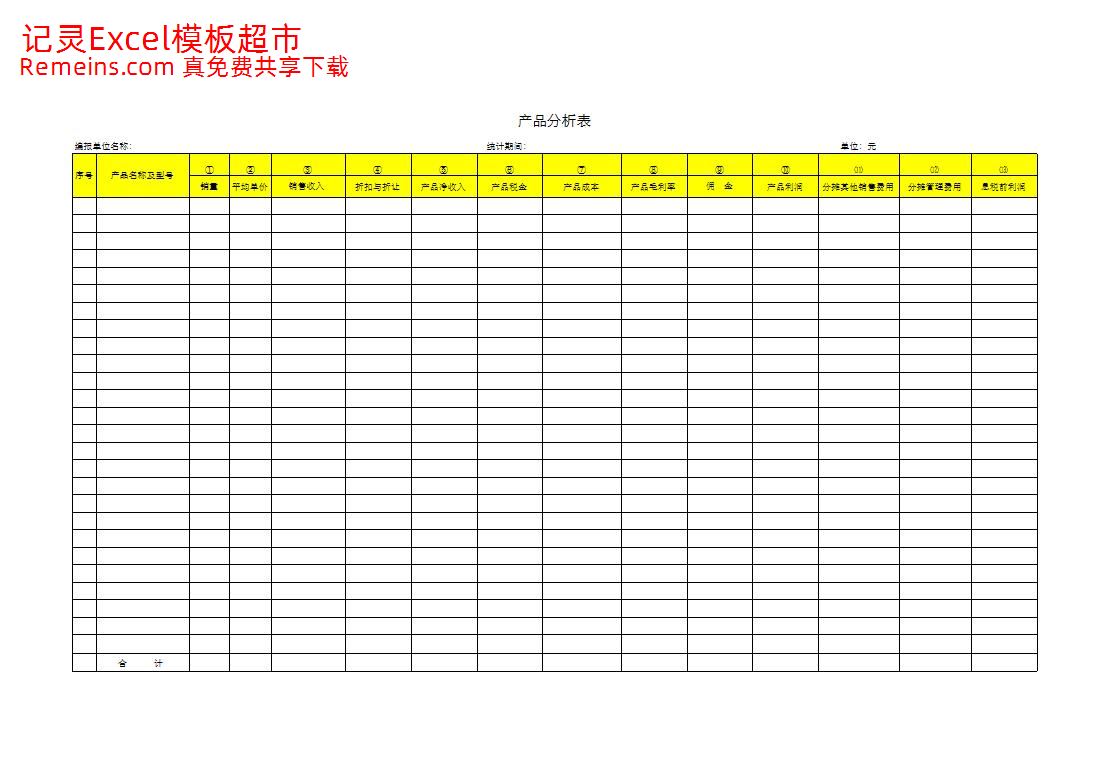 产品分析表.xls