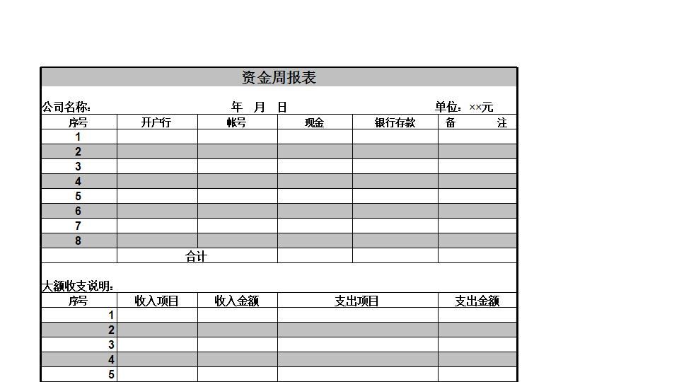 企业公司资金周报表.xls