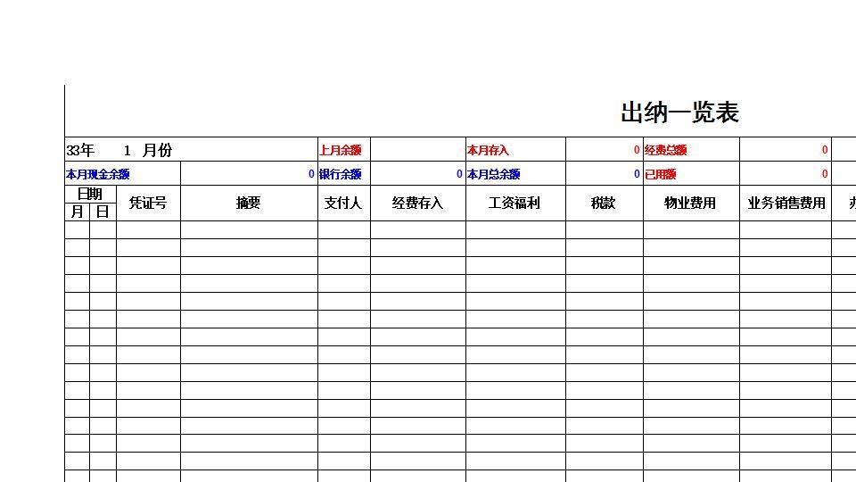企业单位现金出纳账.xls