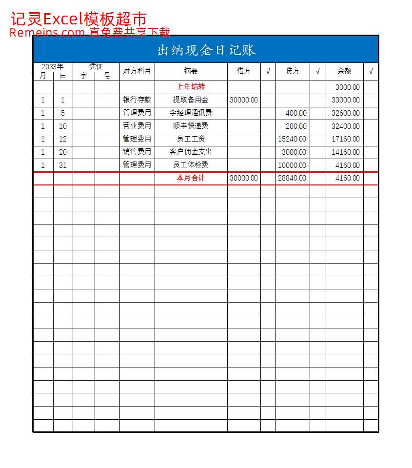 出纳现金日记账.xlsx