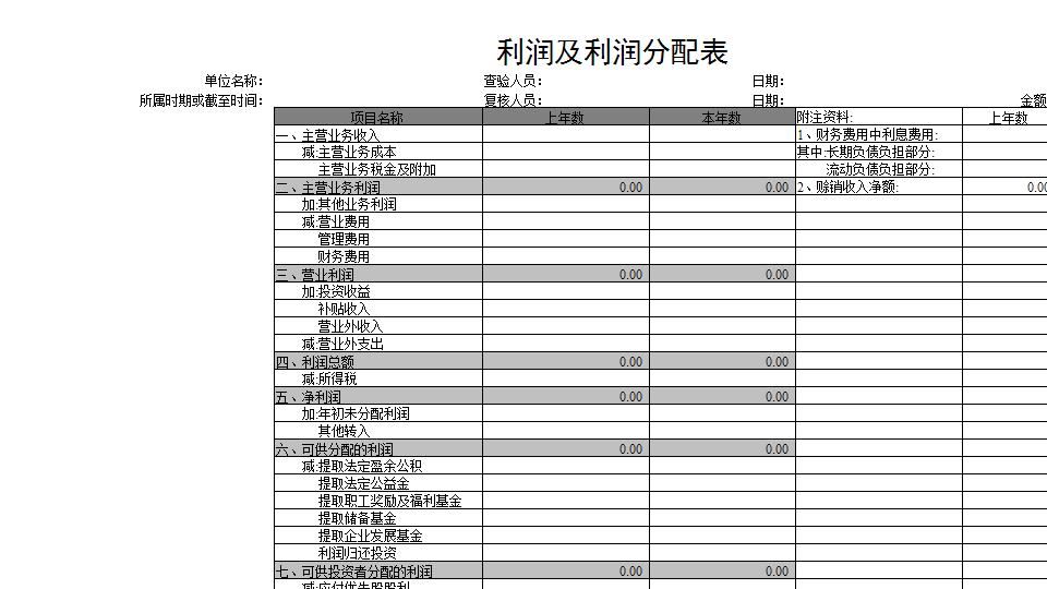 利润及利润分配表.xls