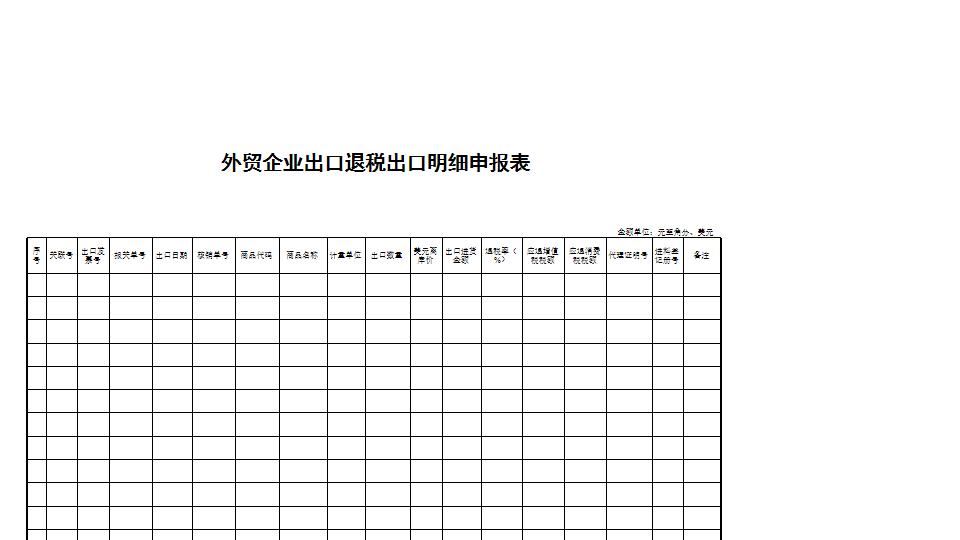 外贸企业出口退税出口明细申报表.xls