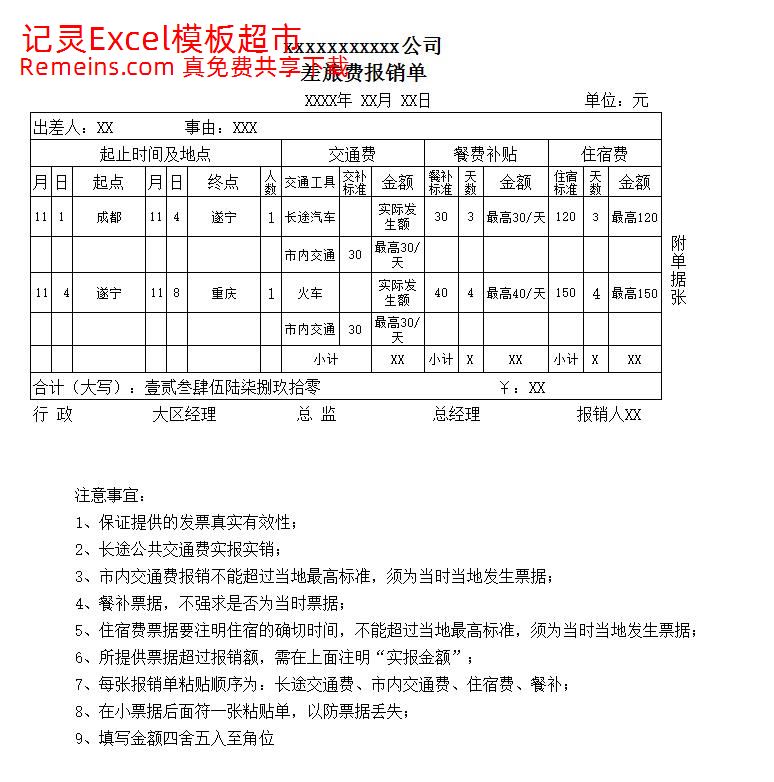 差旅费报销单.xls