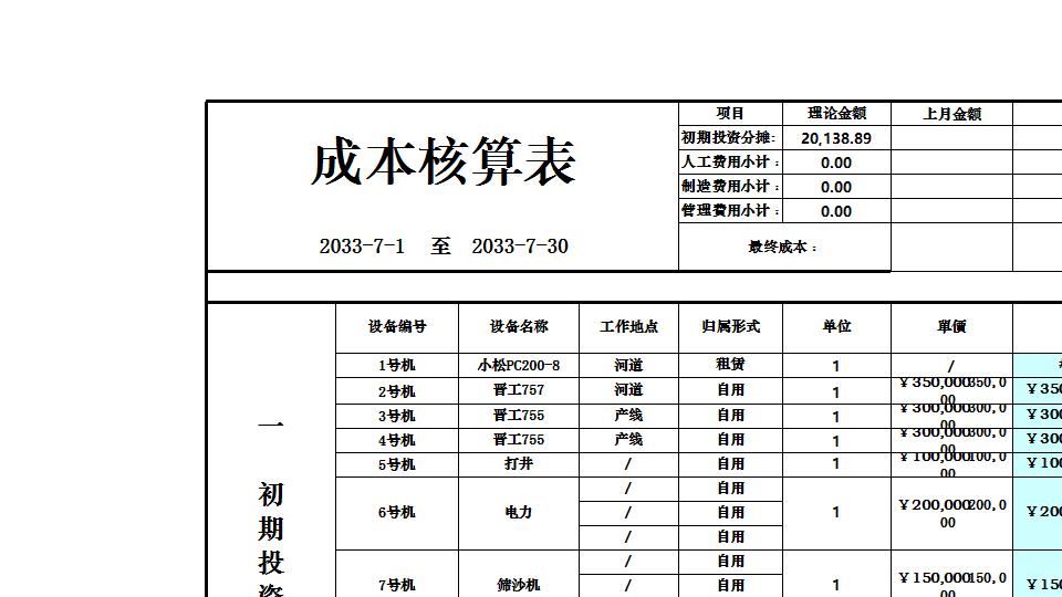 成本核算格式.xls