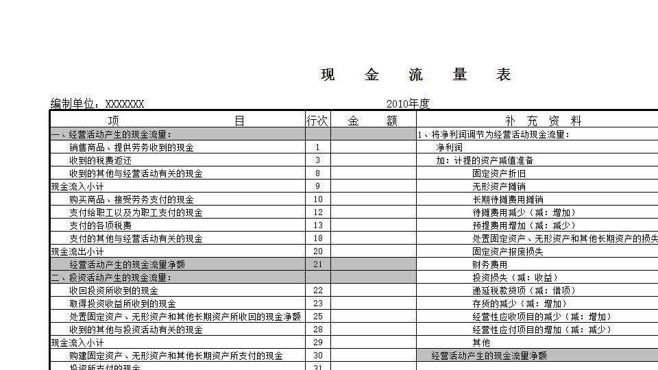 空白现金流量表.xls