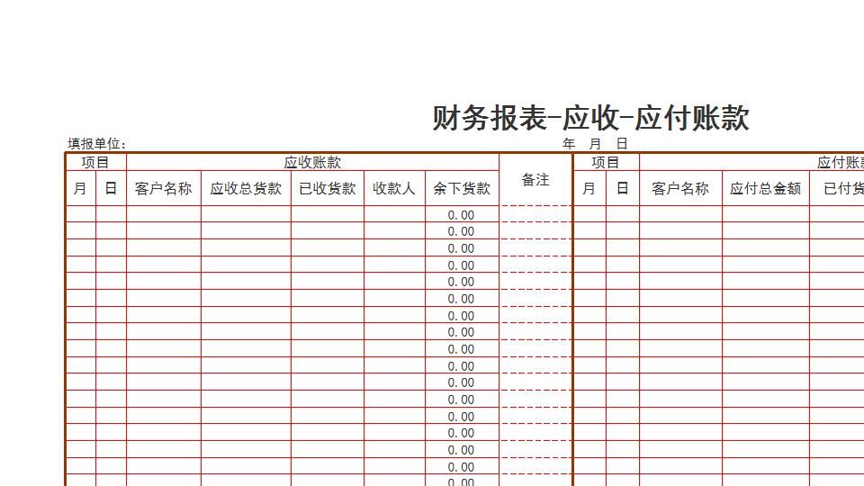 财务报表-应收-应付账款.xls