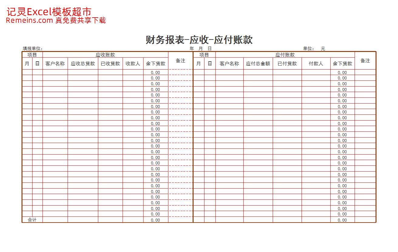 财务报表-应收-应付账款.xls