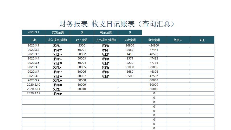 财务报表-收支日记账表（查询汇总.xlsx