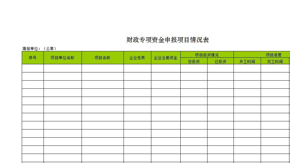 财政专项资金申报项目情况表.xls