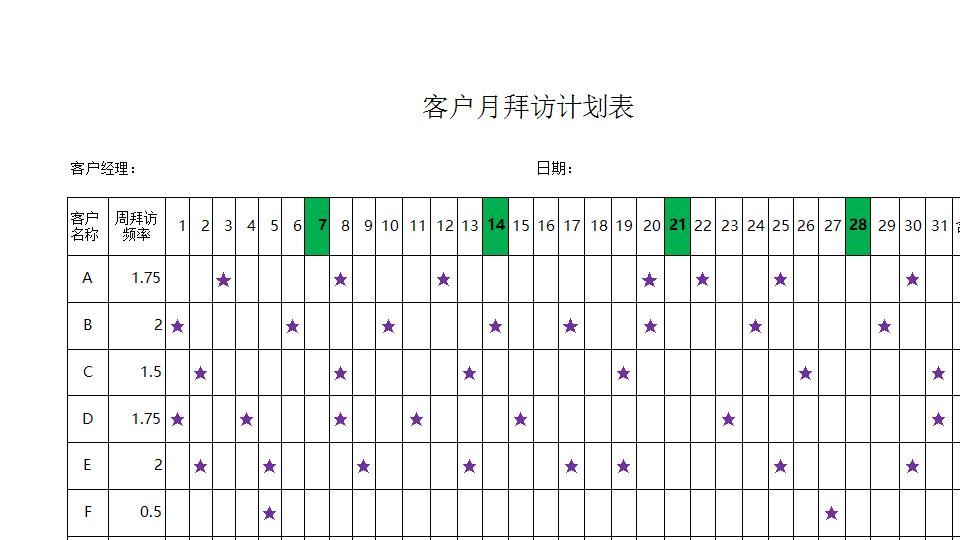 客户月拜访计划表.xlsx