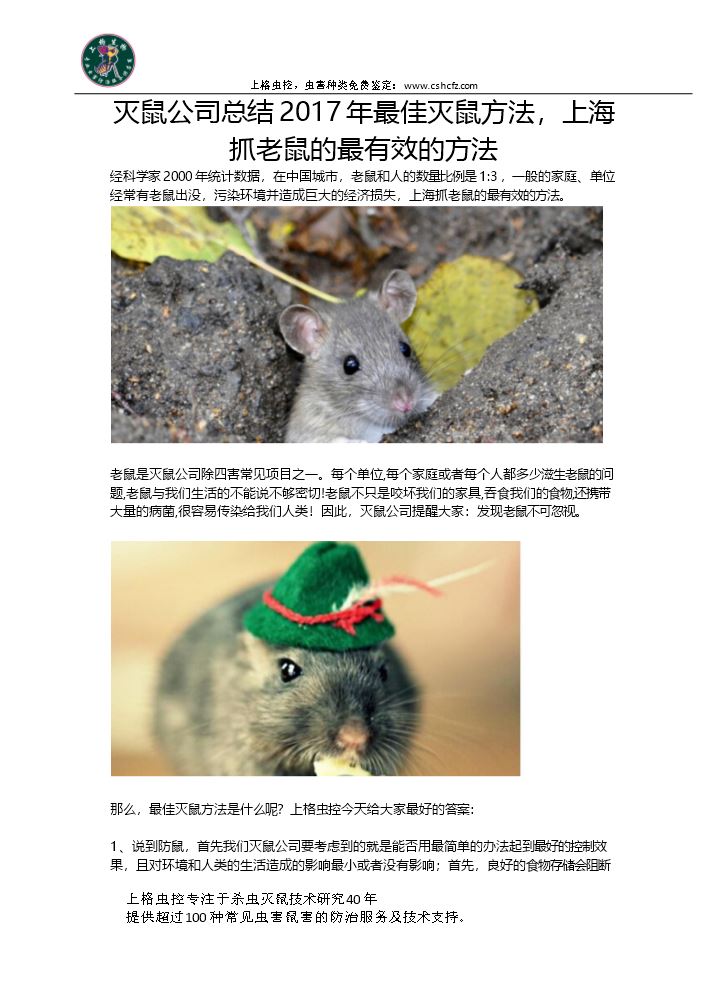灭鼠公司总结2017年最佳灭鼠方法-上海抓老鼠的最有效的方法.docx