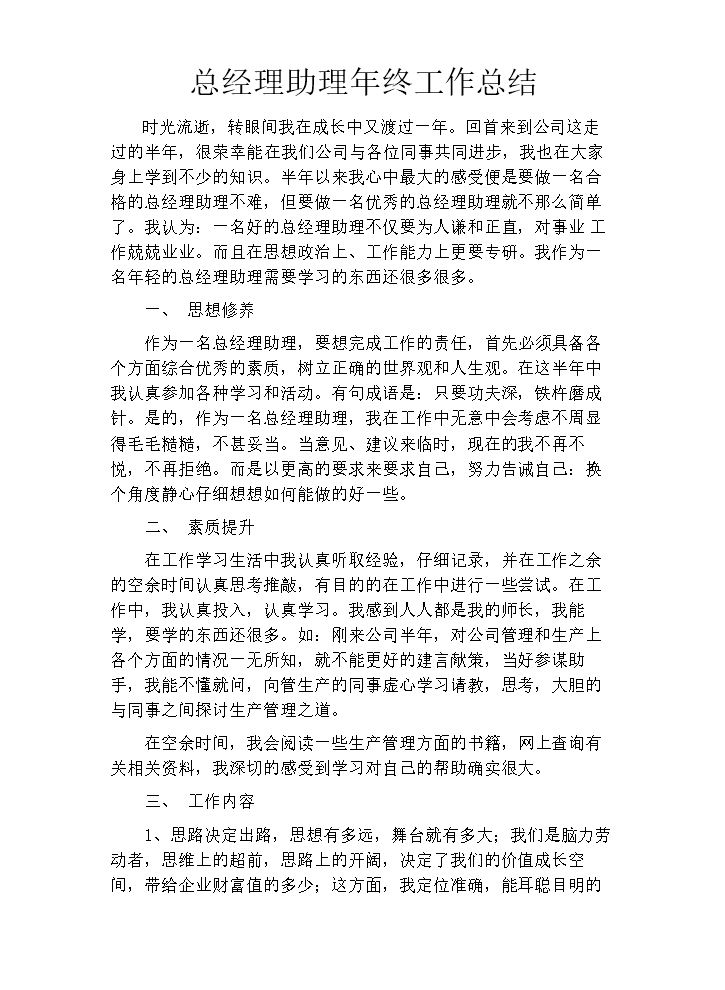 总经理助理年终工作总结.doc